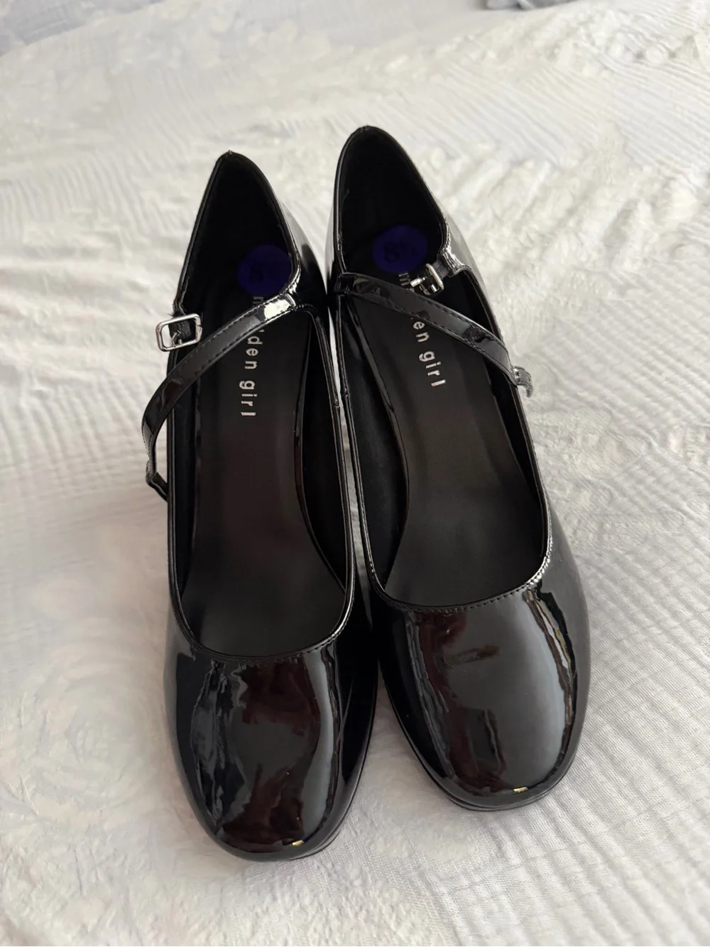 Madden Girl Black Patent Platform Mary Jane Pumps
